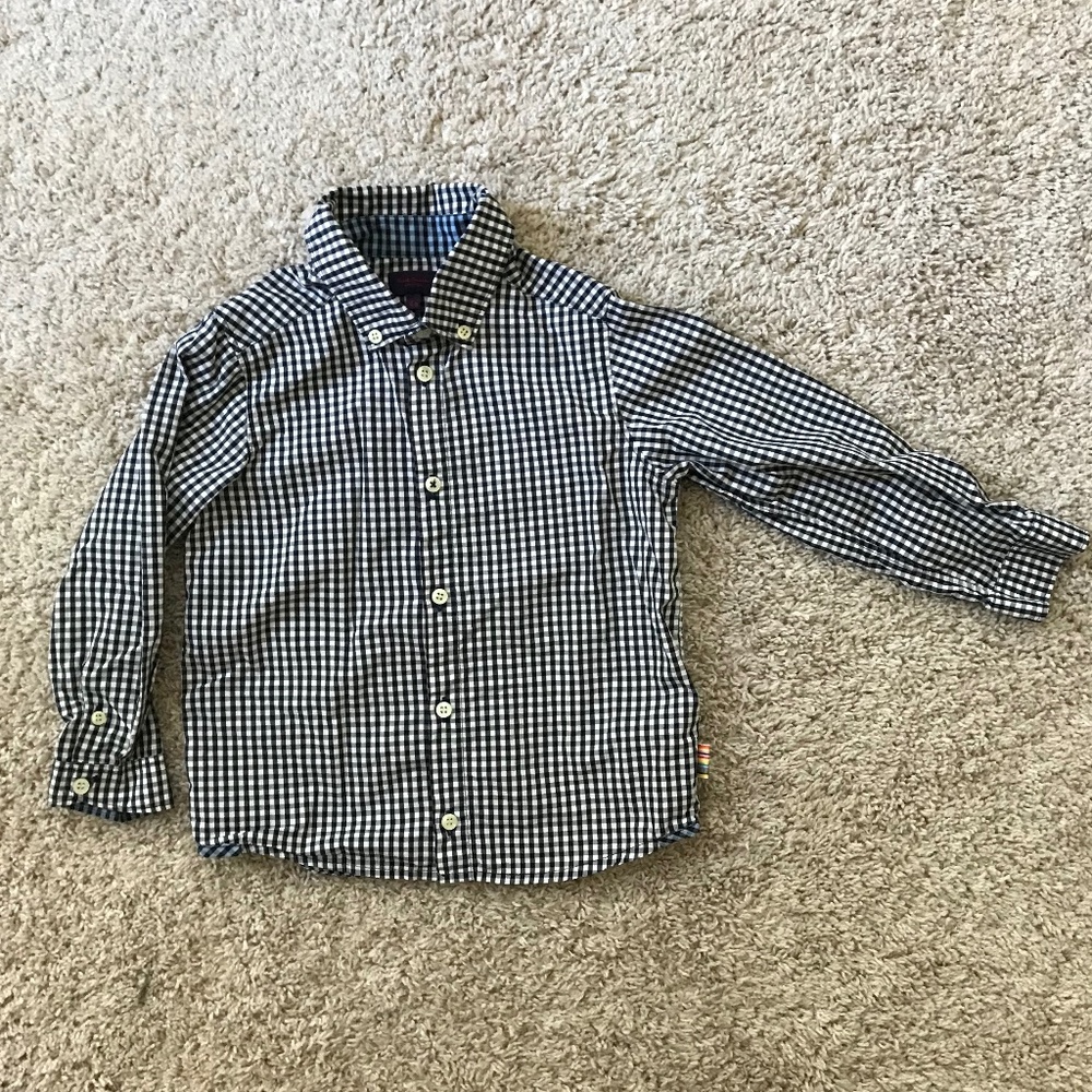 Paul Smith Junior Blue Check Button Down Shirt for Boys size 4